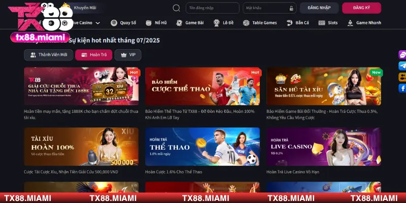 Khuyến mãi hoàn trả tại TX88 có nghĩa là gì?